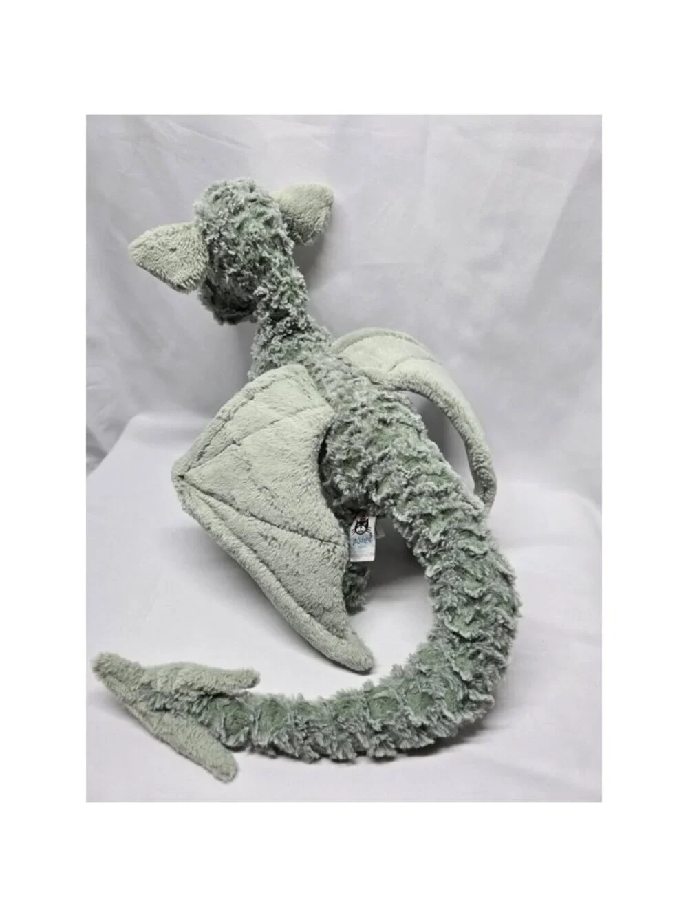 Jellycat DRAKE the Dragon Floppy Lovey Plush Sage Green 24” Long 12” Tall